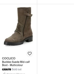 COCLICO Made in Spain Suede Leather Zip Buckle Mid-calf Boot 7.5us/5.5uk